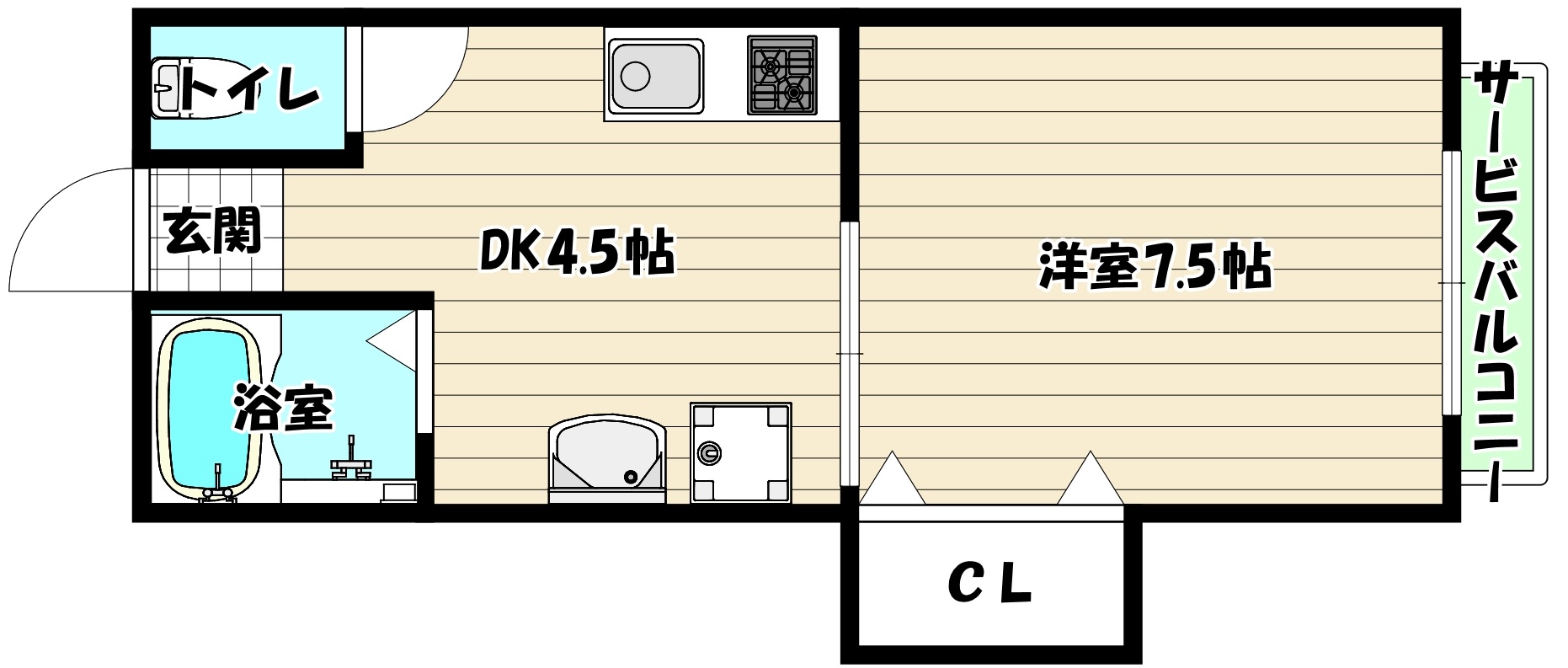 豊中市三国のマンションの間取り