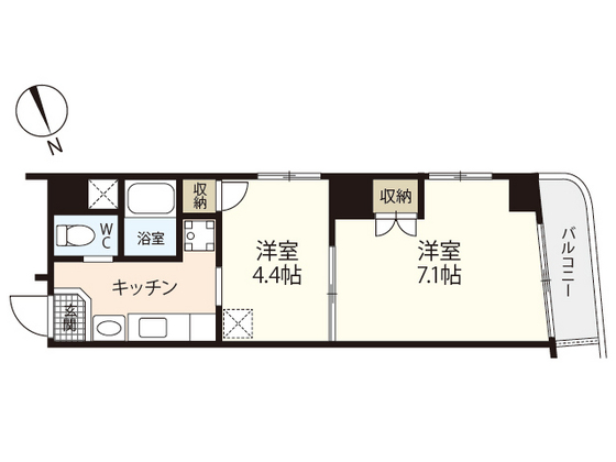 広島市中区舟入町のマンションの間取り