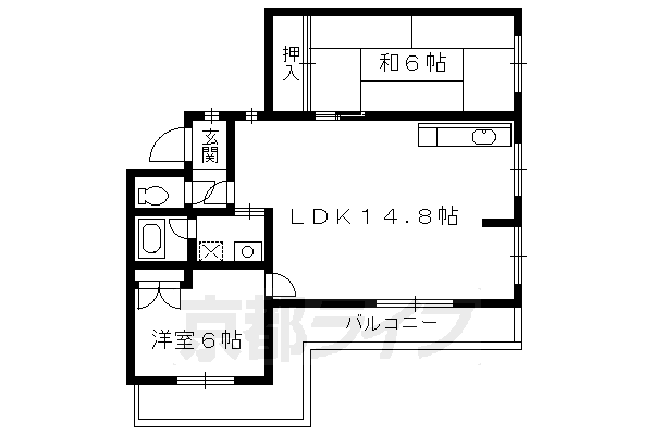 向日市寺戸町のマンションの間取り