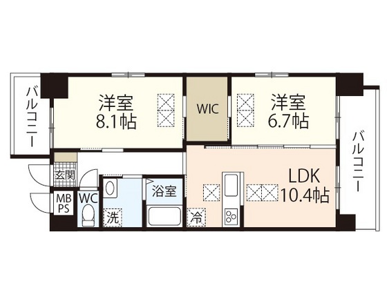 広島市中区舟入町のマンションの間取り