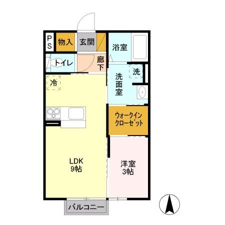 つくば市西郷のアパートの間取り