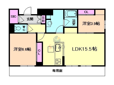 大阪市淀川区東三国のマンションの間取り