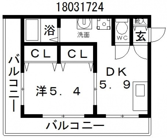 大阪市阿倍野区王子町のマンションの間取り