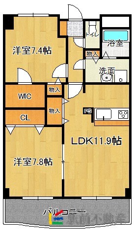 福岡市博多区麦野のマンションの間取り