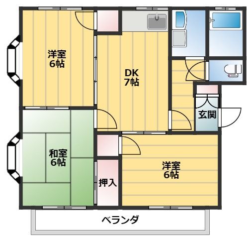 スカイコートYの間取り