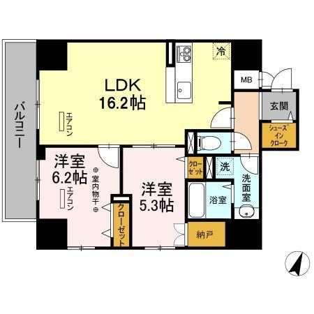 千葉市中央区新宿のマンションの間取り