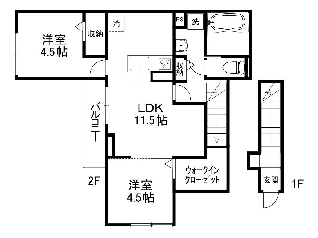 【（仮）D-ROOM島本町桜井5丁目PJの間取り】