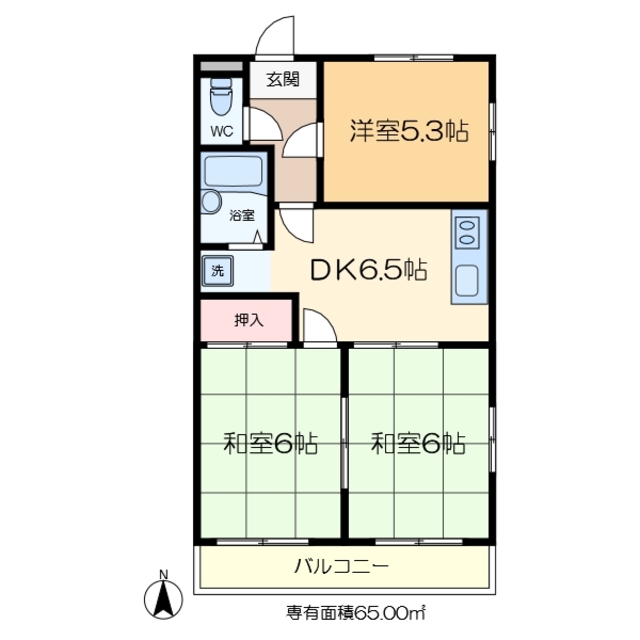 ハイツ峯岸の間取り