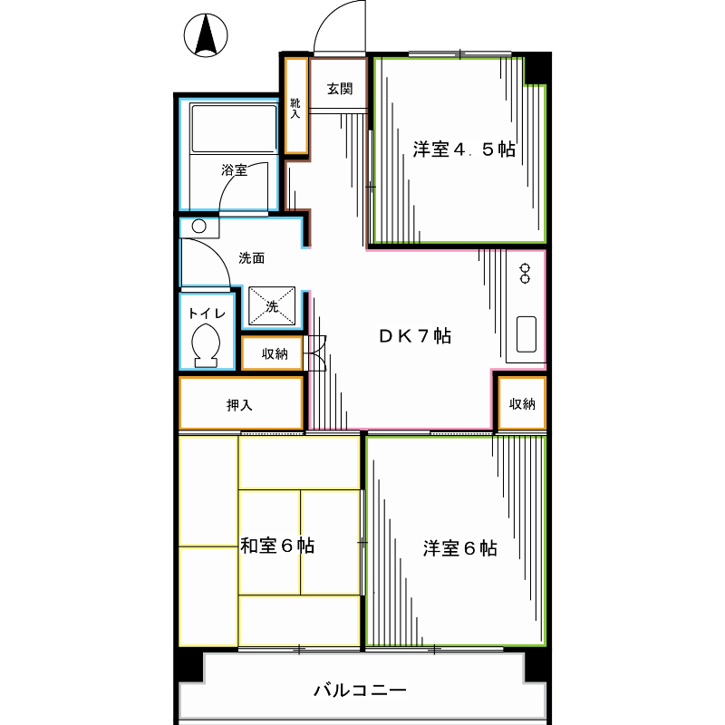 【中野区上鷺宮のマンションの間取り】