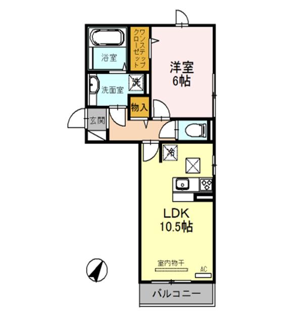 相生市那波大浜町のアパートの間取り