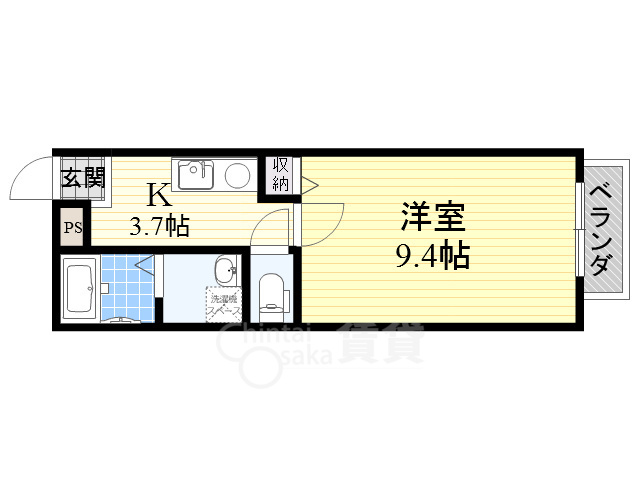 豊中市上野坂のアパートの間取り