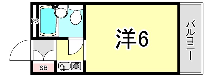 西宮市津門川町のマンションの間取り