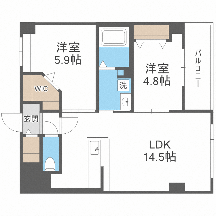 ＴＨＥ　ＳＴＡＧＥ西新の間取り