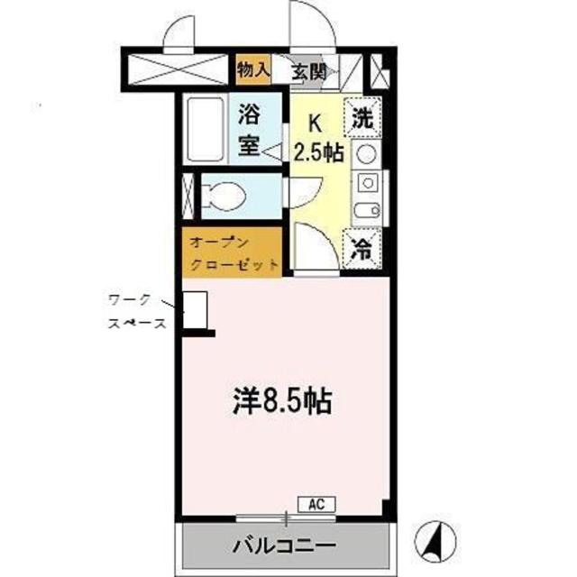 川西市南花屋敷のマンションの間取り