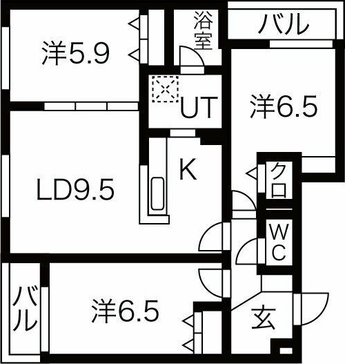 メニーズコート北園プレミアの間取り