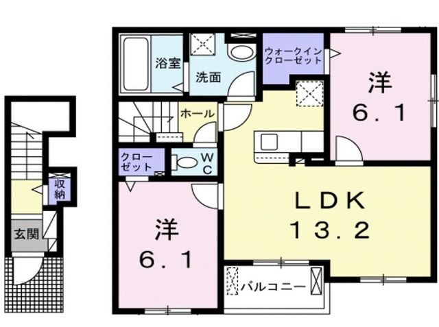 【ハイツ　ムジークＡの間取り】