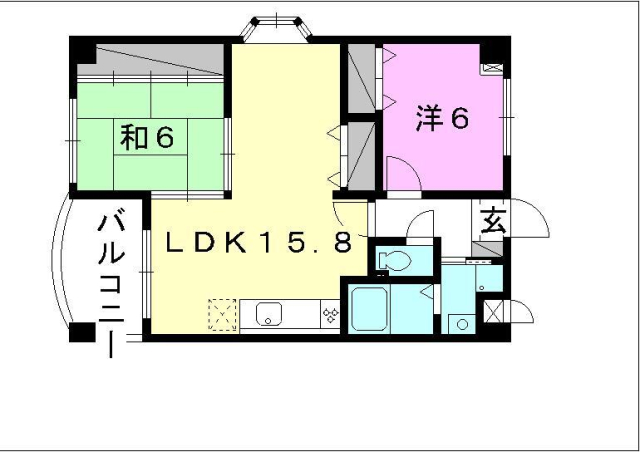 伊予市上三谷のマンションの間取り