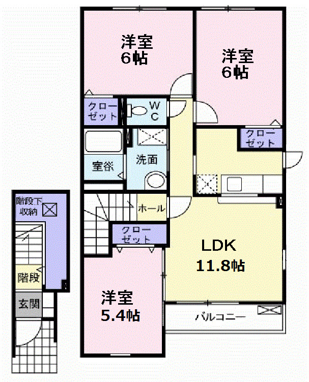 北上市藤沢20地割築18年の間取り