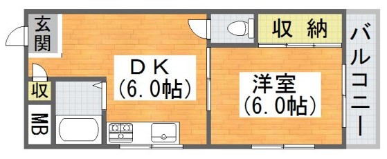 大阪市平野区長吉長原のマンションの間取り