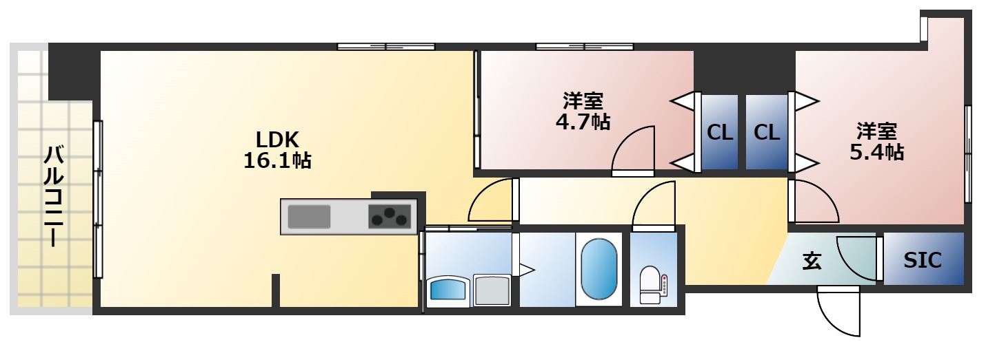 アースコートYsシティ片野新町の間取り