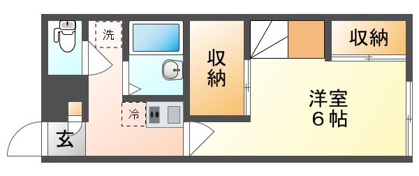 岡山市北区葵町のアパートの間取り