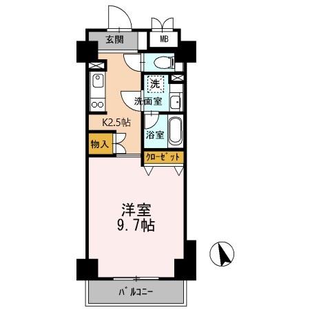 広島市東区牛田新町のマンションの間取り