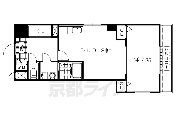 大津市浜大津のマンションの間取り