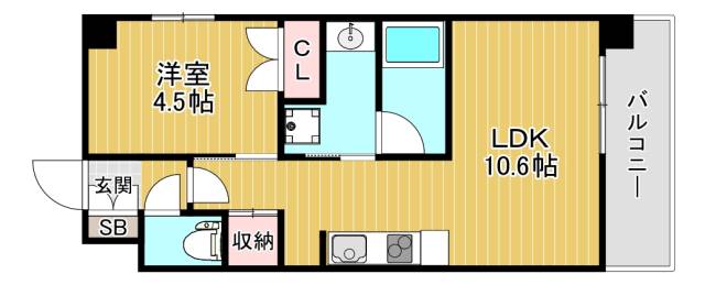 東大阪市友井のマンションの間取り