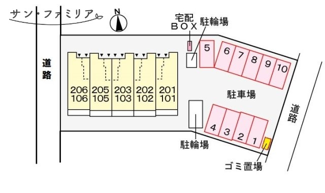 【豊橋市鴨田町のアパートの駐車場】