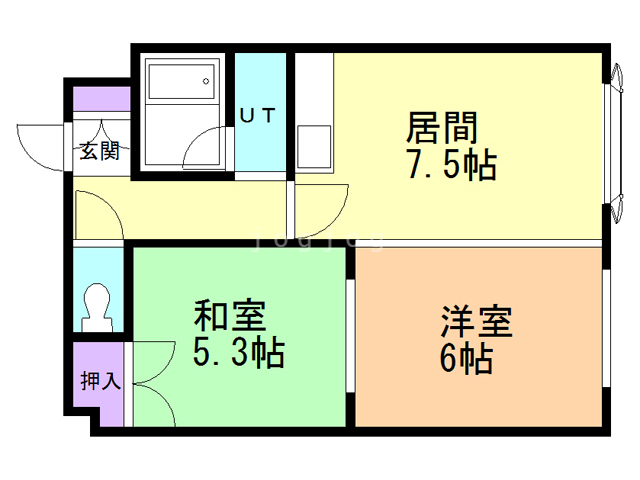 札幌市西区西町北のアパートの間取り