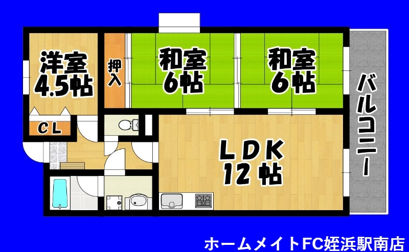 福岡市西区石丸のマンションの間取り