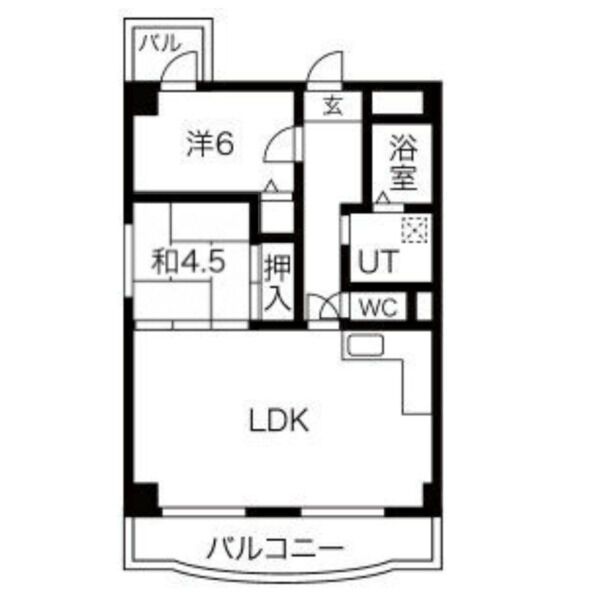 八尾市光町のマンションの間取り