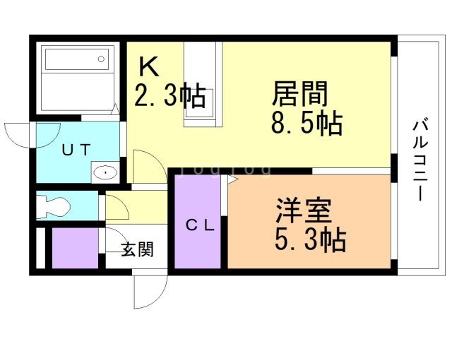 札幌市手稲区富丘一条のマンションの間取り