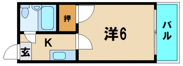 大阪市東住吉区針中野のマンションの間取り