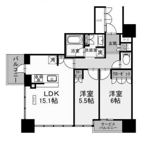 ザ・ファインタワー大阪肥後橋の間取り