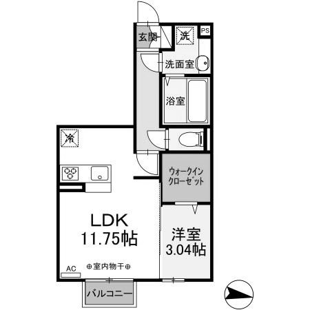 高崎市棟高町のアパートの間取り