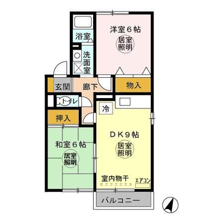 君津市南子安のアパートの間取り