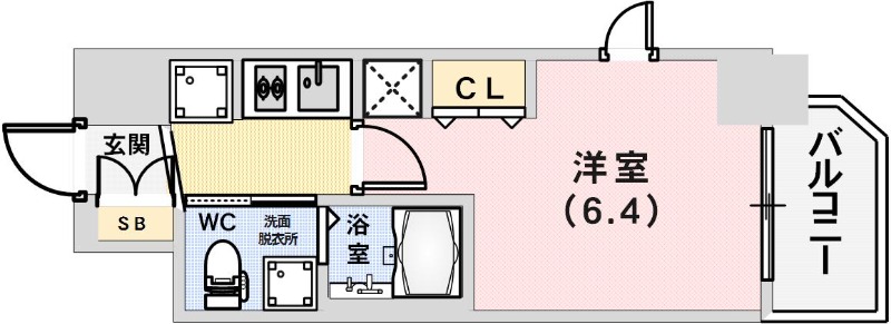 エステムコート神戸ハーバーランド前VIピクシスの間取り