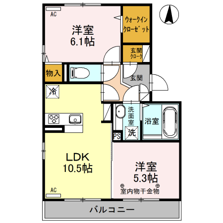 リヴェールマリーズ　Ｅの間取り