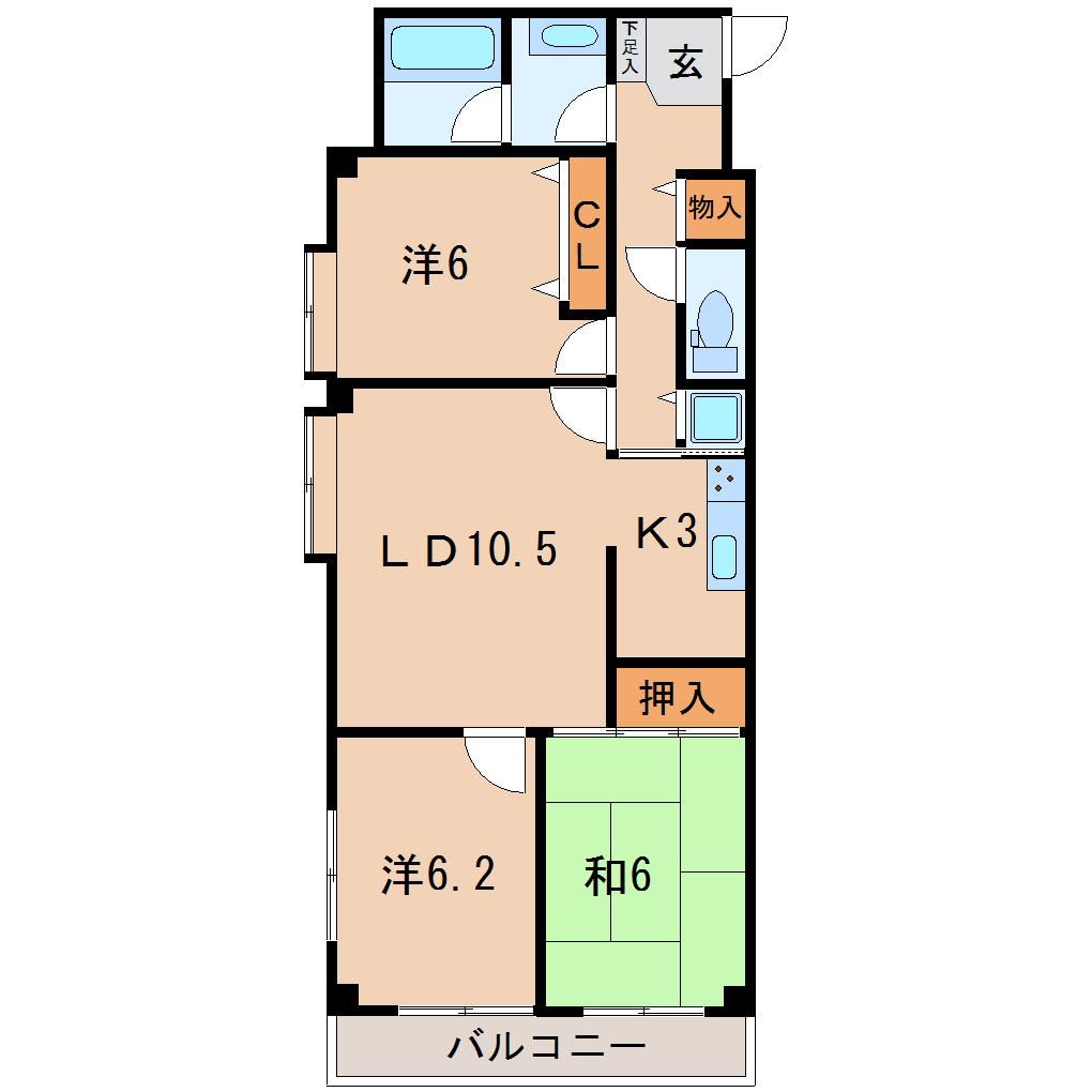 ラブリハイツ甲府の間取り