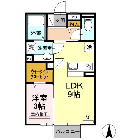 ロイジェントパークス広野　Ｂの間取り