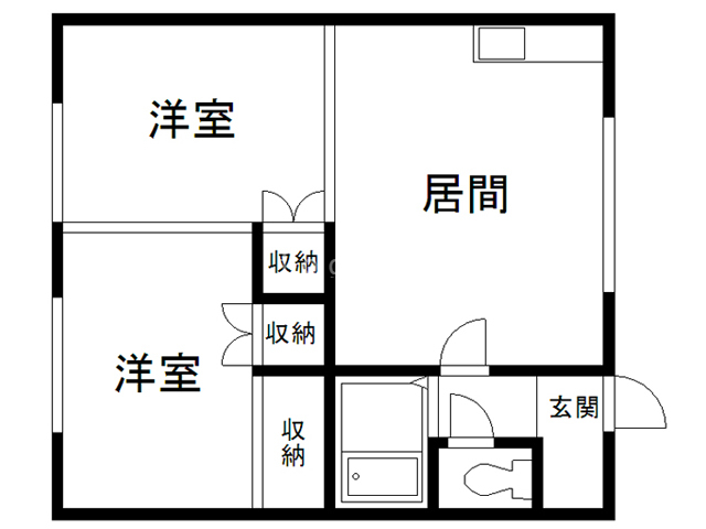 旭川市九条通のアパートの間取り