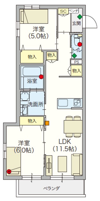 （シニア限定）ヘーベルヴィレッジ羽田Iの間取り