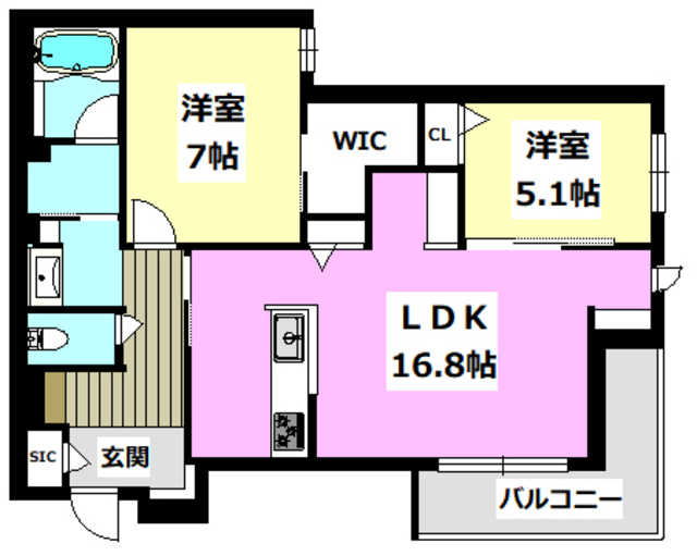 茨木市五日市緑町のマンションの間取り