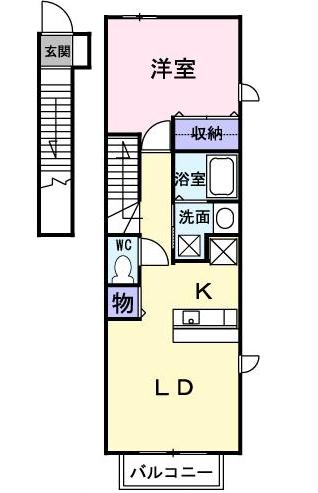 防府市大字高井のアパートの間取り