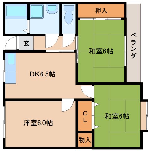 静岡市清水区草薙のマンションの間取り