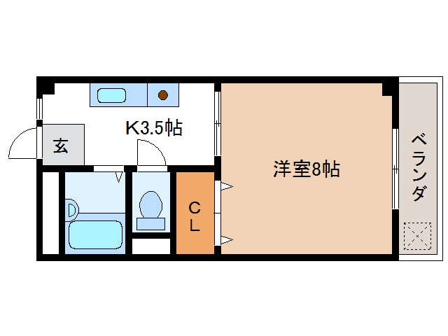 岐阜市木田のマンションの間取り