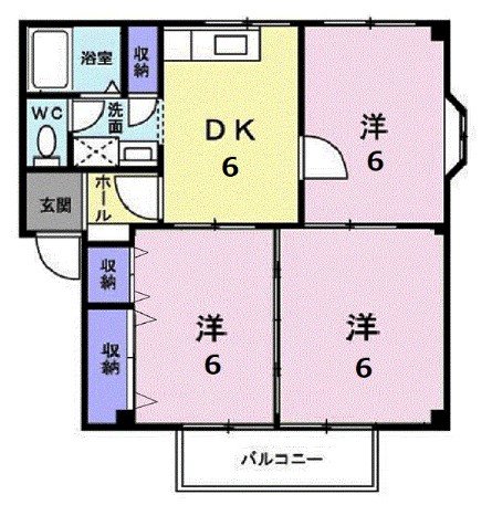 福山市神辺町のアパートの間取り