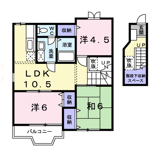 光市室積中央町のアパートの間取り