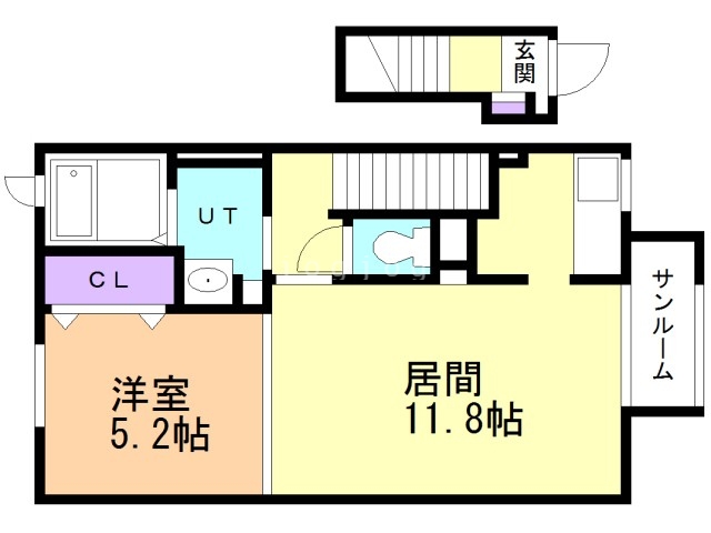 滝沢市巣子のアパートの間取り